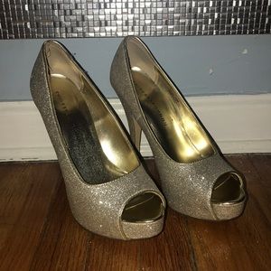 Gold sparkle shoes